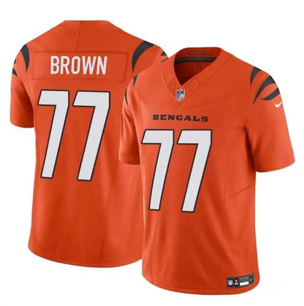Men & Women & Youth Cincinnati Bengals #77 Trent Brown Orange 2024 F.U.S.E. Vapor Untouchable Limited Stitched Jersey->cincinnati bengals->NFL Jersey